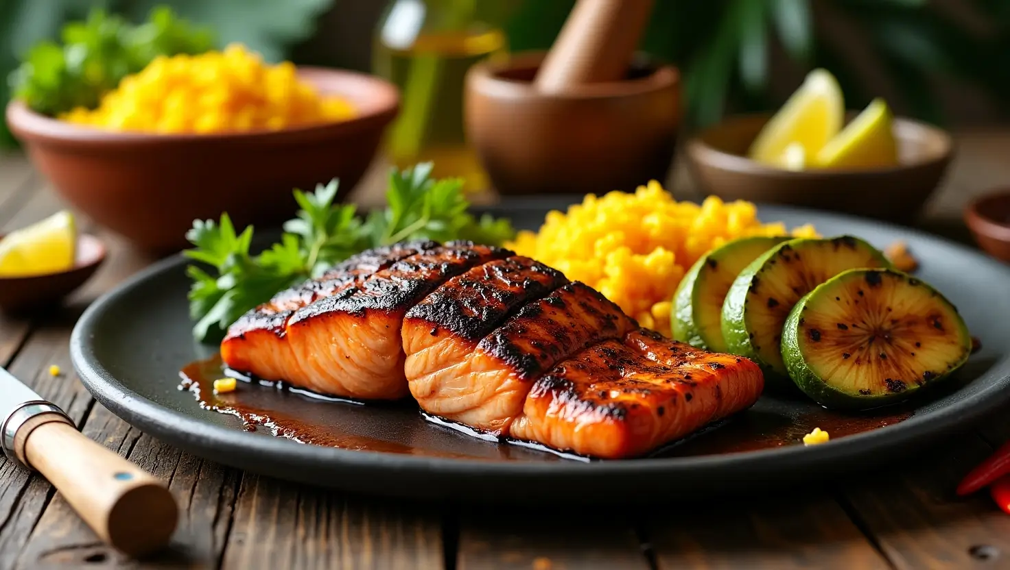 receta de salmón Jerk