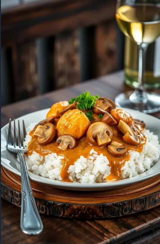 Pollo con Champiñones