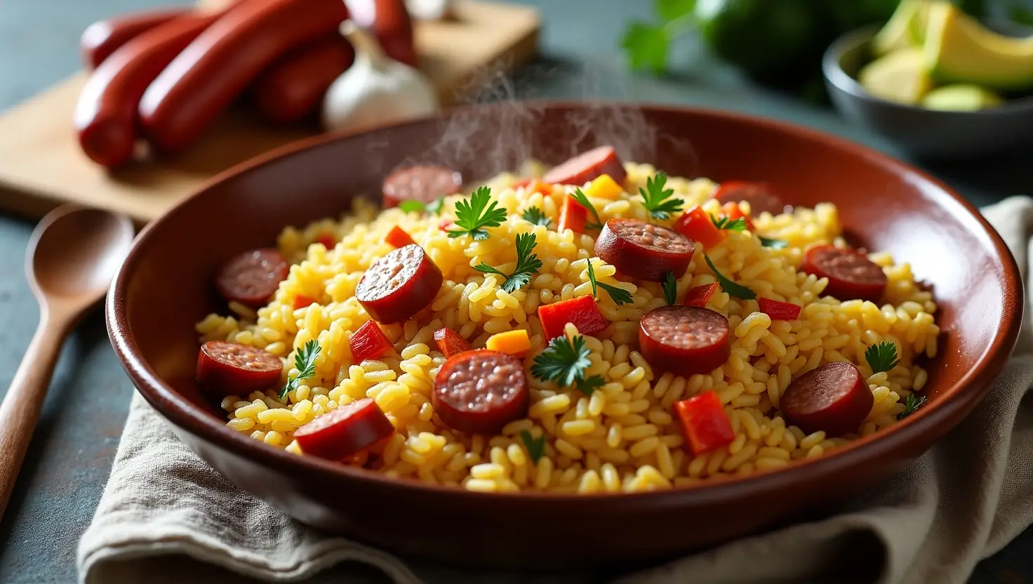 Arroz con Salchichas